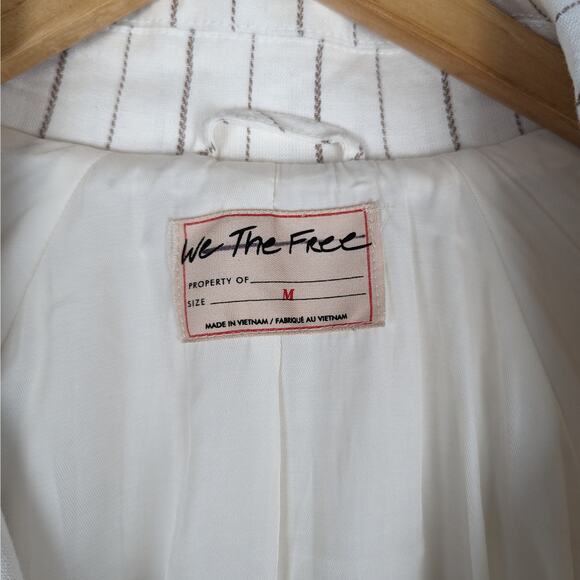 We The Free Free People Melia Mac Linen Blend Trench Long Coat Size Medium NWOT - Picture 10 of 12